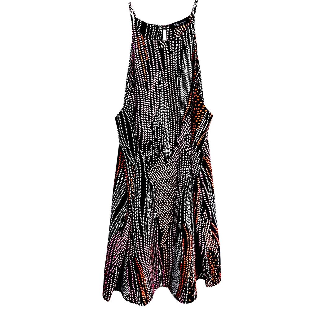 KLD Women's Dress Small S Black Dot Sleeveless  Sun Misses Size 4 6